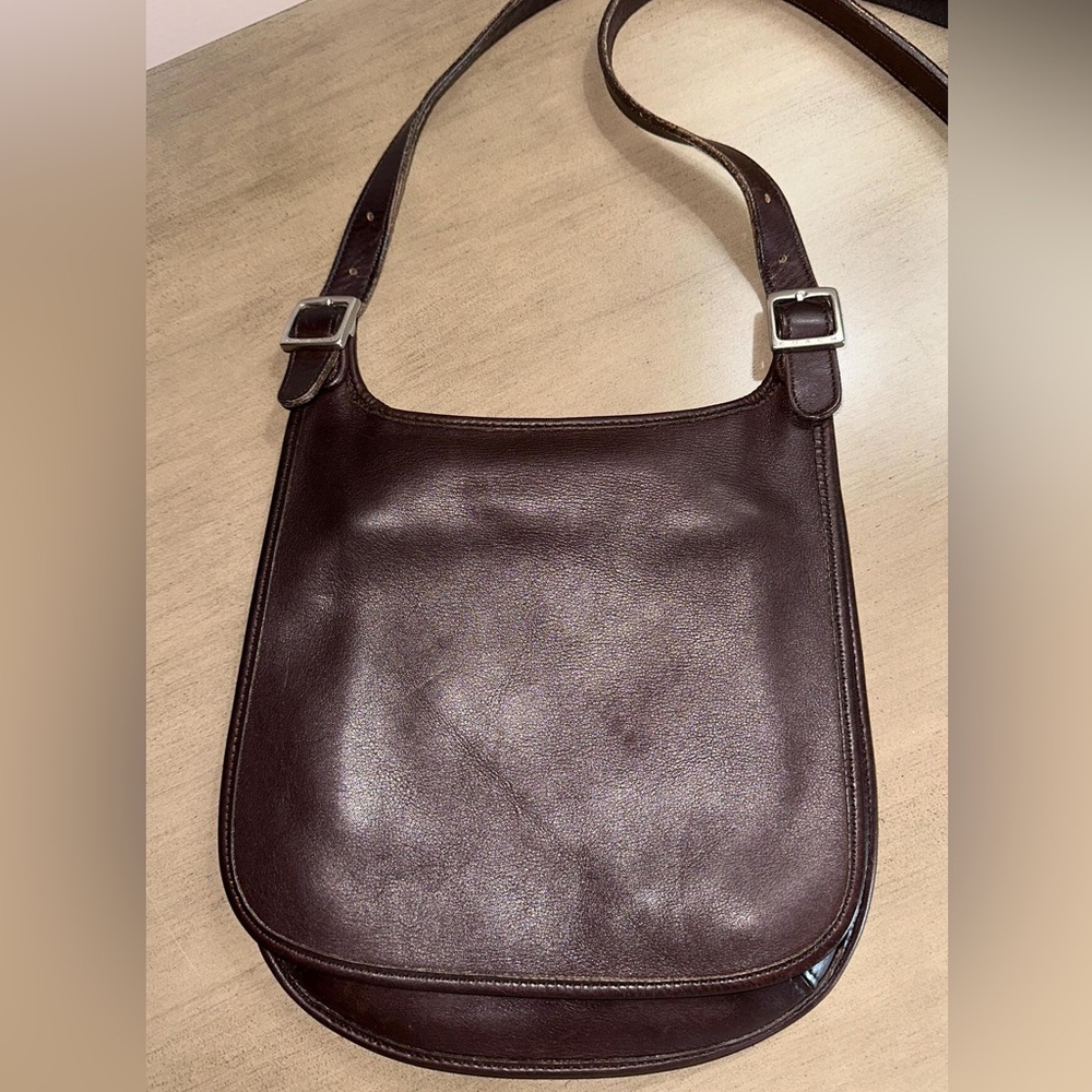 Vintage Coach 9135 Crossbody Slim Saddle Bag Hippie, Brown